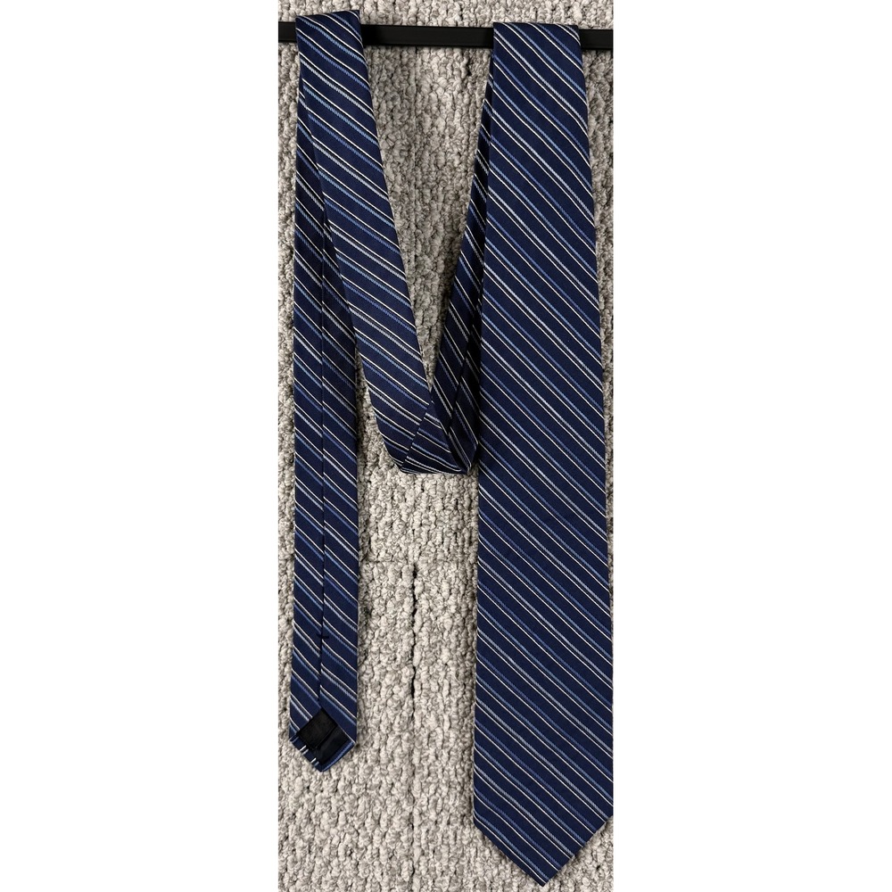 Brooks Brothers Silk Tie Mens Navy Blue White Rep Stripe Vintage 90s